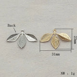100pcs Brass Leaf Charms for DIY Jewelry Making