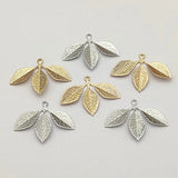 100pcs Brass Leaf Charms for DIY Jewelry Making