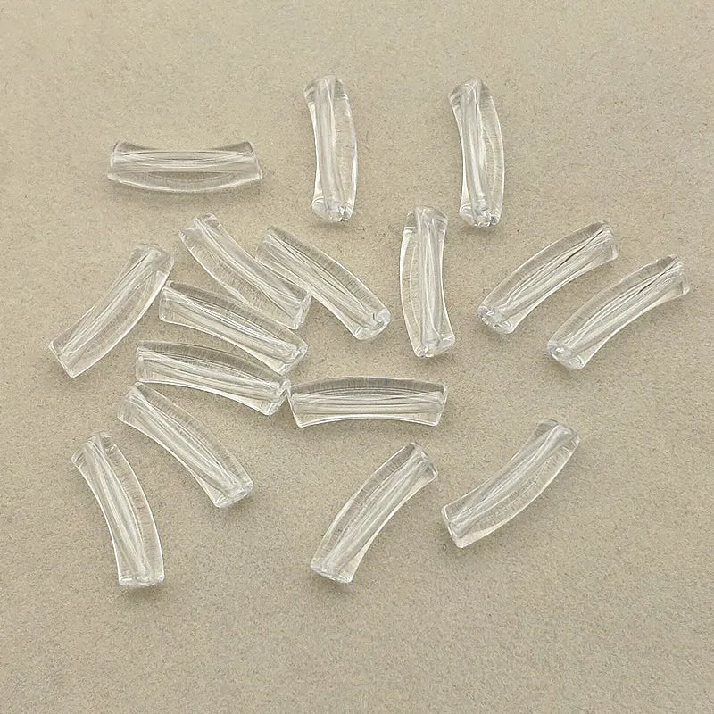 Clear Acrylic Tubular Beads 400pcs for Jewelry Making