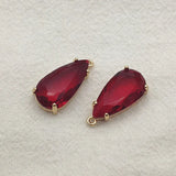 50pcs Clear Glass Charm Copper Drop Pendants For Necklace/Earrings DIY