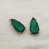 50pcs Clear Glass Charm Copper Drop Pendants For Necklace/Earrings DIY