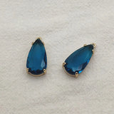 50pcs Clear Glass Charm Copper Drop Pendants For Necklace/Earrings DIY