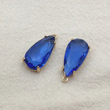50pcs Clear Glass Charm Copper Drop Pendants For Necklace/Earrings DIY