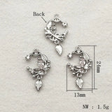 CZ Pendant Copper Charm 24x13mm 50pcs for DIY Jewelry Making