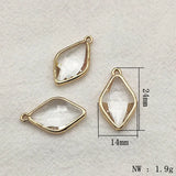 Copper Crystal Oval Charm 50pcs - DIY Jewelry Findings