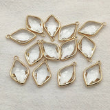 Copper Crystal Oval Charm 50pcs - DIY Jewelry Findings