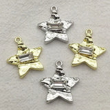 50pcs Star Pendants Glass Charm DIY Parts Jewelry Making