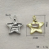 50pcs Star Pendants Glass Charm DIY Parts Jewelry Making