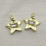 50pcs Star Pendants Glass Charm DIY Parts Jewelry Making