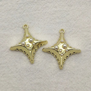 100pcs Rhinestone Star Charm Pendant DIY Jewelry Making
