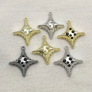 100pcs Rhinestone Star Charm Pendant DIY Jewelry Making