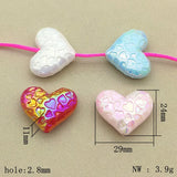 UV Aurora Heart Beads 100pcs Jewelry DIY Parts