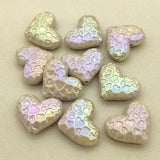 UV Aurora Heart Beads 100pcs Jewelry DIY Parts