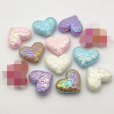 UV Aurora Heart Beads 100pcs Jewelry DIY Parts