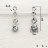 CZ Pendants Copper Charm For Earrings DIY 50pcs