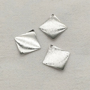 100pcs Copper Pendant Square Charm Necklace Earrings DIY Parts