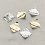 100pcs Copper Pendant Square Charm Necklace Earrings DIY Parts