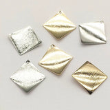 100pcs Copper Pendant Square Charm Necklace Earrings DIY Parts