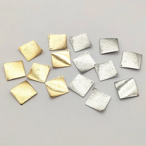 25mm 100pcs Zinc Alloy Rhombus Charm DIY Earring Necklace Parts