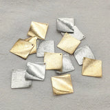25mm 100pcs Zinc Alloy Rhombus Charm DIY Earring Necklace Parts