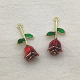 50pcs Zinc Alloy Rose Flower Charms for DIY Jewelry, Accessories