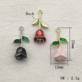 50pcs Zinc Alloy Rose Flower Charms for DIY Jewelry, Accessories