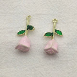 50pcs Zinc Alloy Rose Flower Charms for DIY Jewelry, Accessories