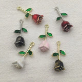 50pcs Zinc Alloy Rose Flower Charms for DIY Jewelry, Accessories