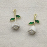 50pcs Zinc Alloy Rose Flower Charms for DIY Jewelry, Accessories
