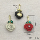 Arrival! 25x13mm 50pcs Rhinestone Rose Flower Charm For DIY Jewelry