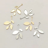 Brass Leaves Charm Pendant 100pcs for Necklace Earrings DIY