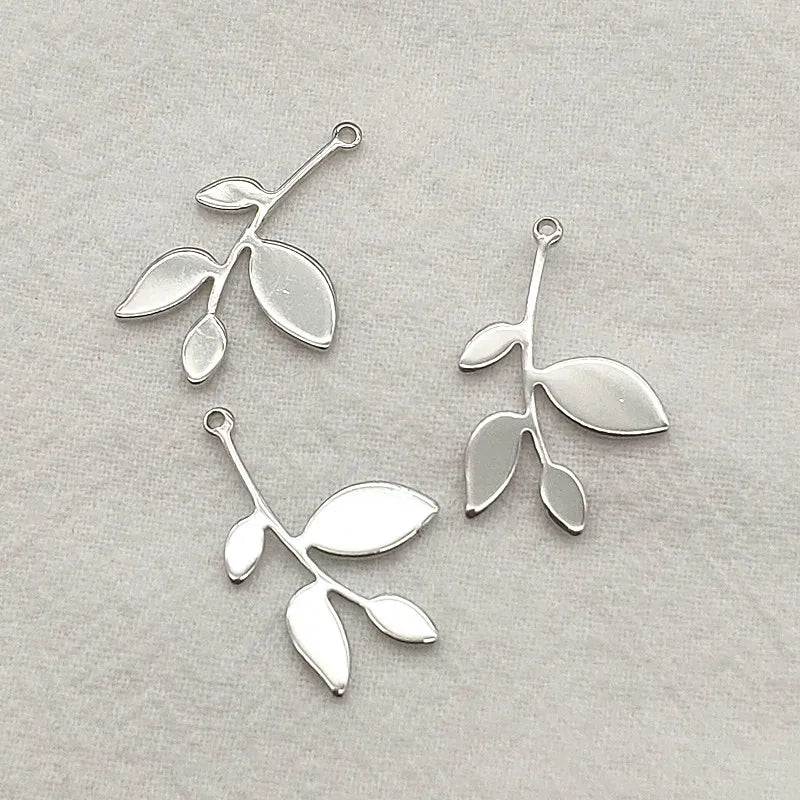 Brass Leaves Charm Pendant 100pcs for Necklace Earrings DIY