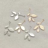 Brass Leaves Charm Pendant 100pcs for Necklace Earrings DIY