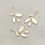 Brass Leaves Charm Pendant 100pcs for Necklace Earrings DIY