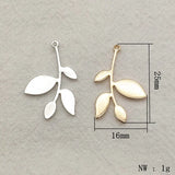 Brass Leaves Charm Pendant 100pcs for Necklace Earrings DIY