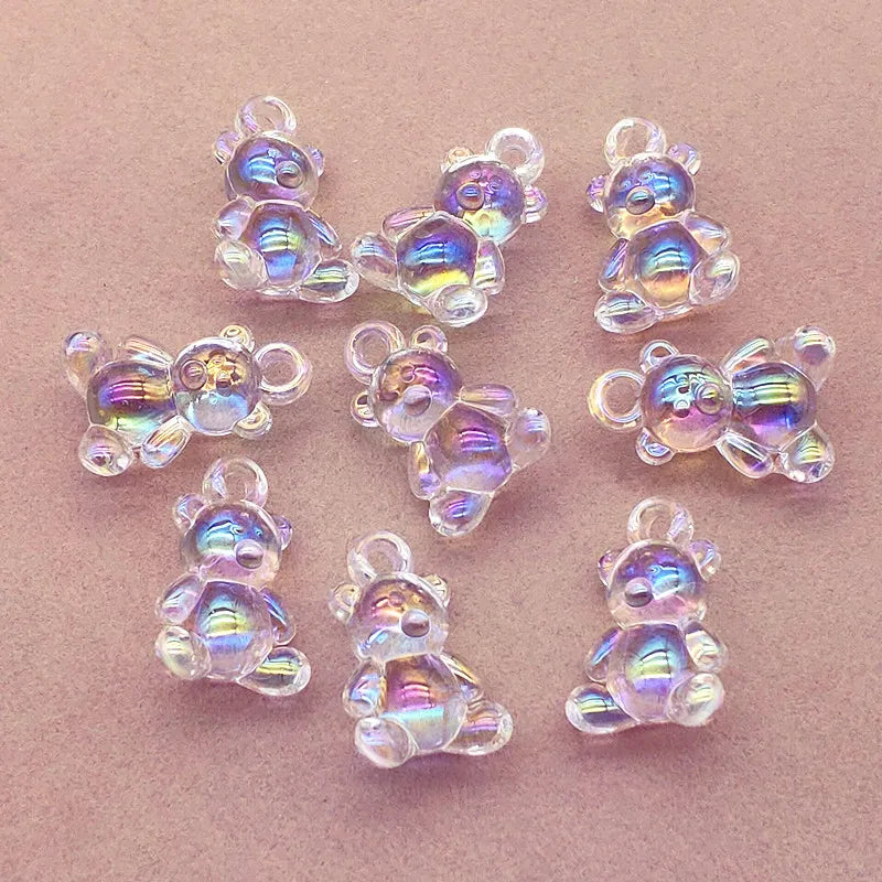 100pcs Clear Aurora/AB UV Effect Beads For Necklace Earrings DIY