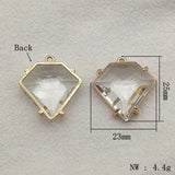 Glass Charm Copper Taper Pendants, 30pcs DIY Jewelry Findings