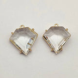 Glass Charm Copper Taper Pendants, 30pcs DIY Jewelry Findings