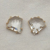 Glass Charm Copper Taper Pendants, 30pcs DIY Jewelry Findings