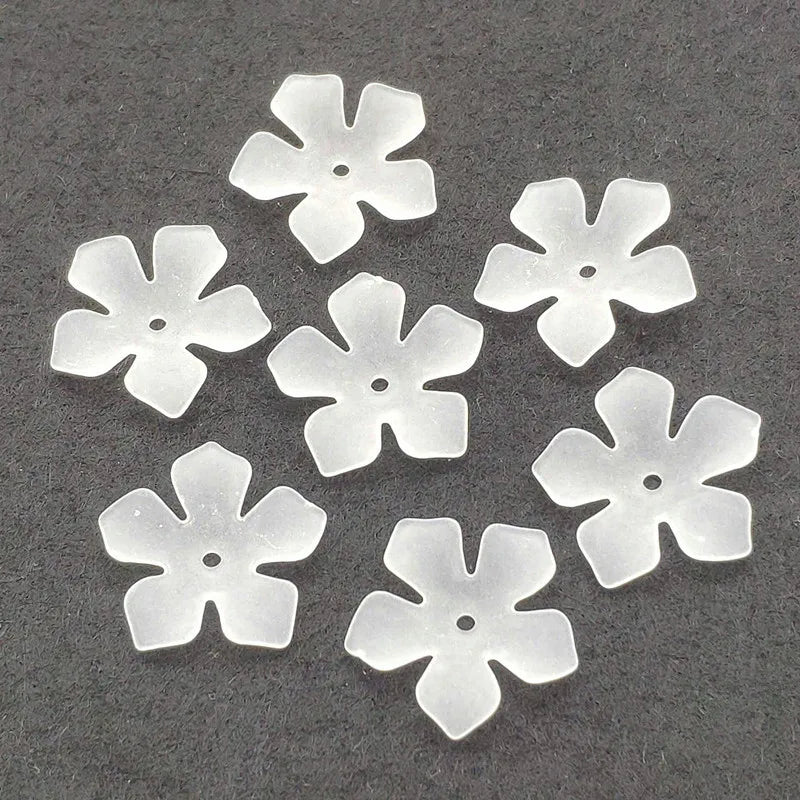900pcs Clear Frosted Flower Acrylic Beads for Jewelry Making