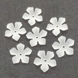 900pcs Clear Frosted Flower Acrylic Beads for Jewelry Making
