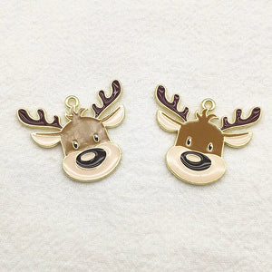 50pcs Christmas Reindeer Pendants for Necklace Earring DIY