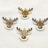 50pcs Christmas Reindeer Pendants for Necklace Earring DIY