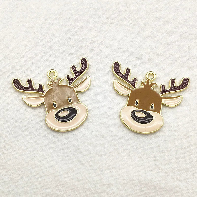 50pcs Christmas Reindeer Pendants for Necklace Earring DIY