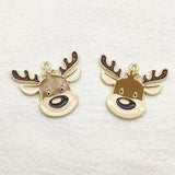 50pcs Christmas Reindeer Pendants for Necklace Earring DIY