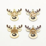 50pcs Christmas Reindeer Pendants for Necklace Earring DIY
