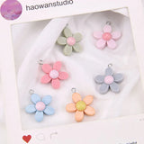 Spring Flowers Charms Resin Acrylic DIY Pendants