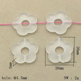26mm 220pcs Clear Frosted Flower Acrylic Beads Jewelry DIY