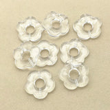 26mm 220pcs Clear/Frosted Flower Acrylic Beads Necklace Earrings DIY