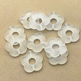 26mm 220pcs Clear/Frosted Flower Acrylic Beads Necklace Earrings DIY